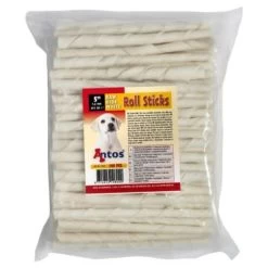 Antos Antos Rawhide White Roll Sticks 5" - 7-8 Mm - 100 Stuks