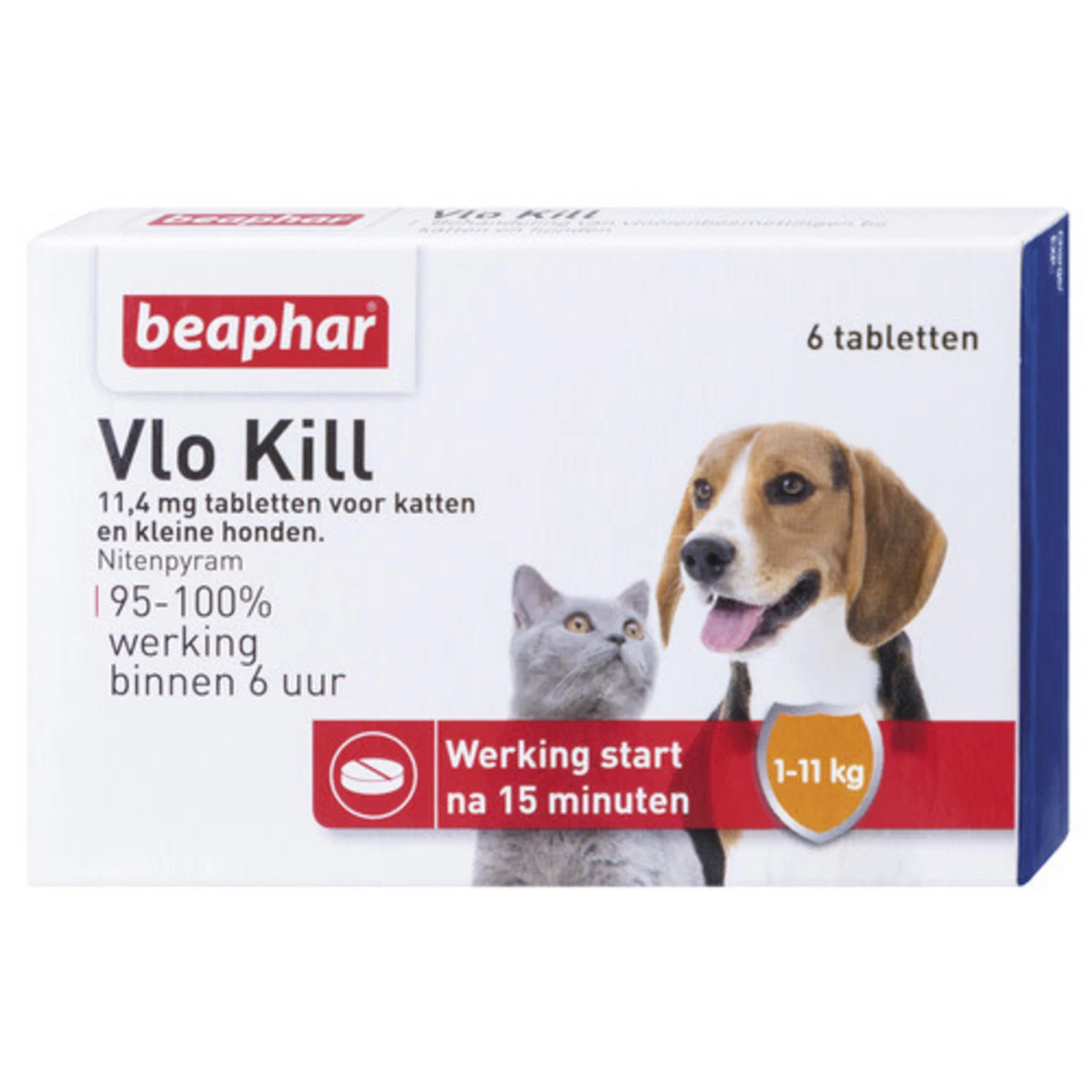 Beaphar Beaphar Vlo Kill Hond En Kat - Tot 11 Kg - 6 Tabletten 1 Beaphar Beaphar Vlo Kill Hond En Kat - Tot 11 Kg - 6 Tabletten