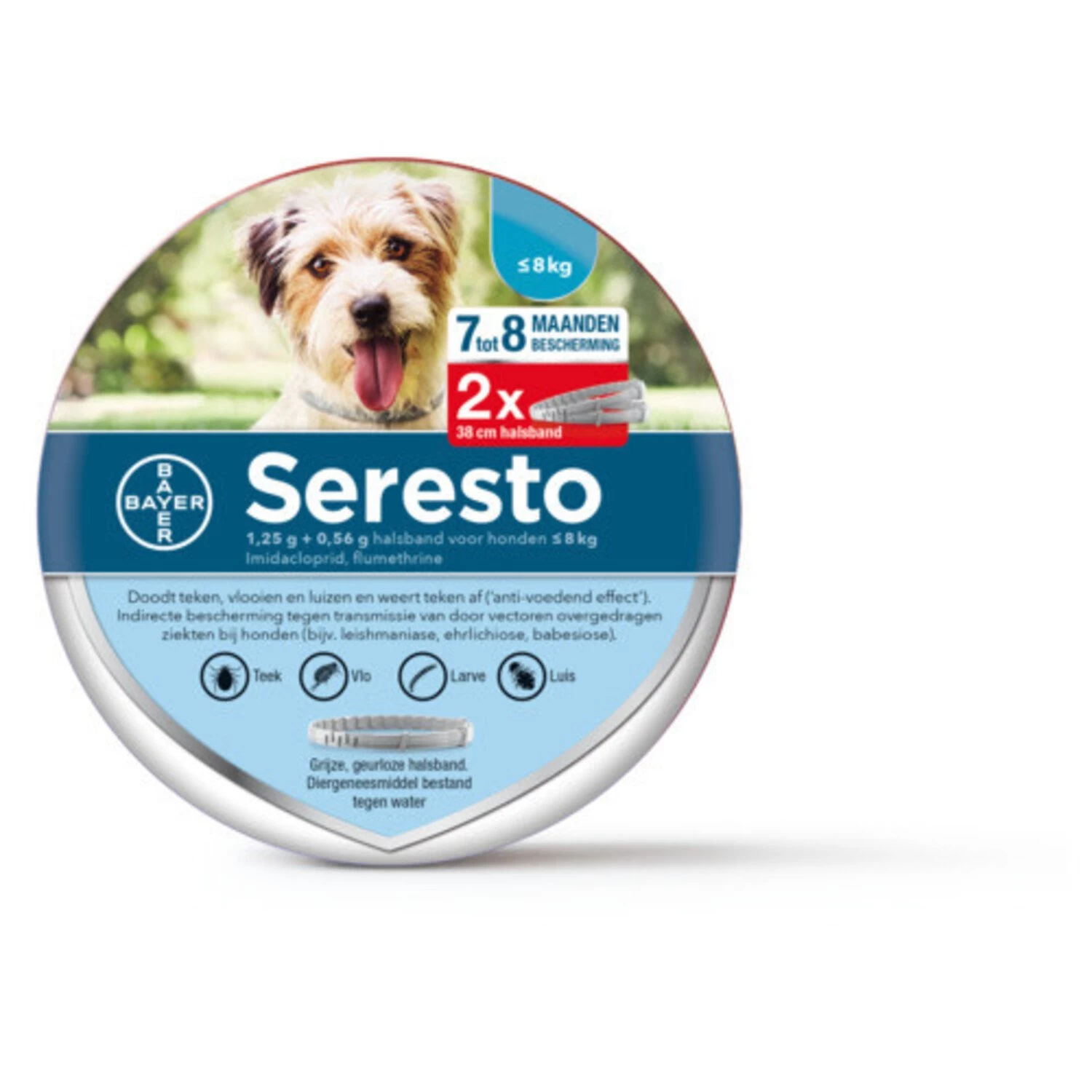 Elanco Seresto Teken- En Vlooienband Hond - Small - 38 Cm - 2 Stuks - Duo Verpakking 2 Elanco Seresto Teken- En Vlooienband Hond - Small - 38 Cm - 2 Stuks - Duo Verpakking - Afbeelding 2