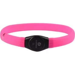 Flamingo Brede LED Halsband Hond - Verstelbaar - 65 X 2.5 Cm - Roze - Lichtgevende Halsband