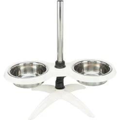 Trixie Voerstandaard Melamine-RVS - 2 × 2.4 L - ø 25 Cm - Wit