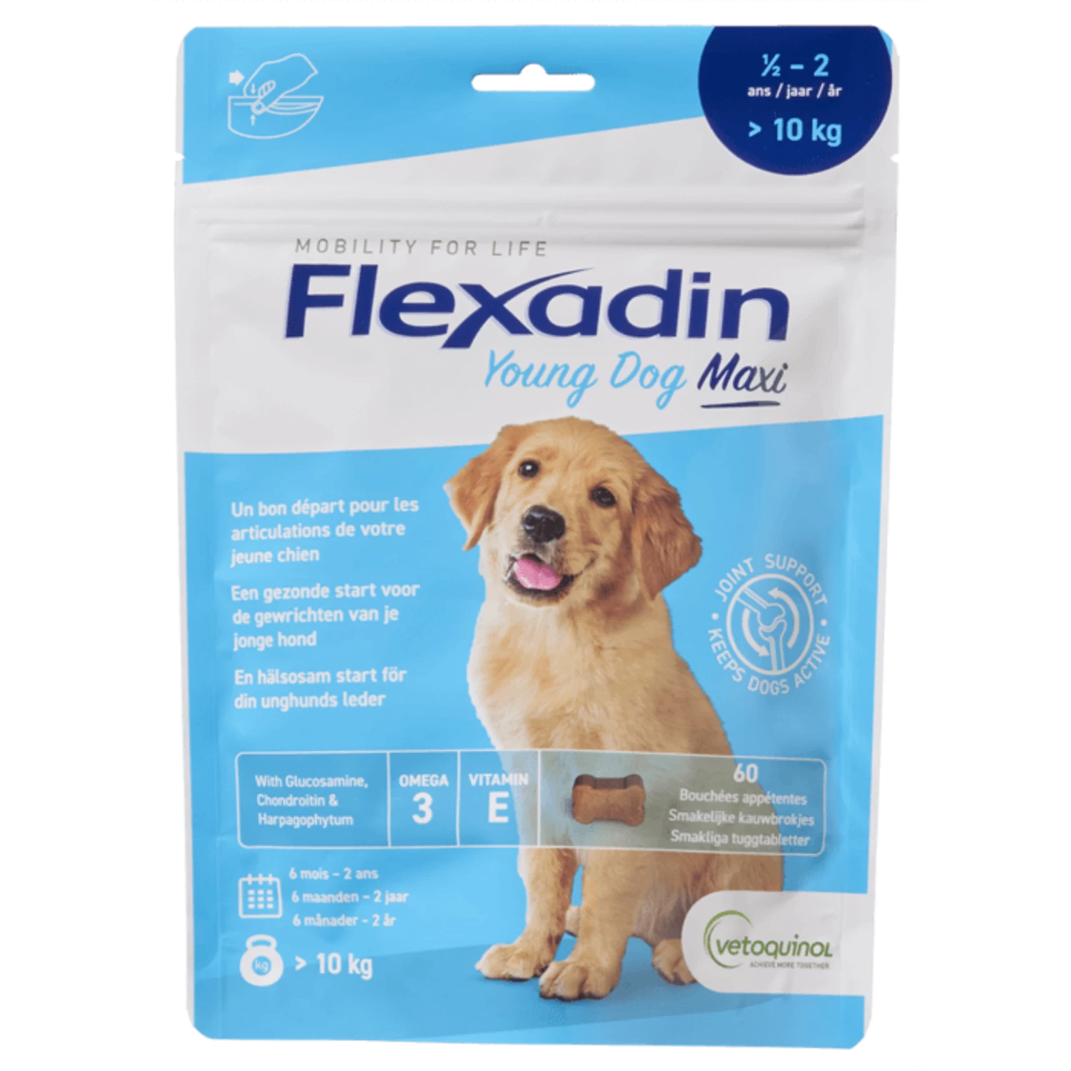Vétoquinol Flexadin - Ondersteuning Gewrichten - Young Dog Maxi Chews 60 Stuks 1 Vétoquinol Flexadin - Ondersteuning Gewrichten - Young Dog Maxi Chews 60 Stuks