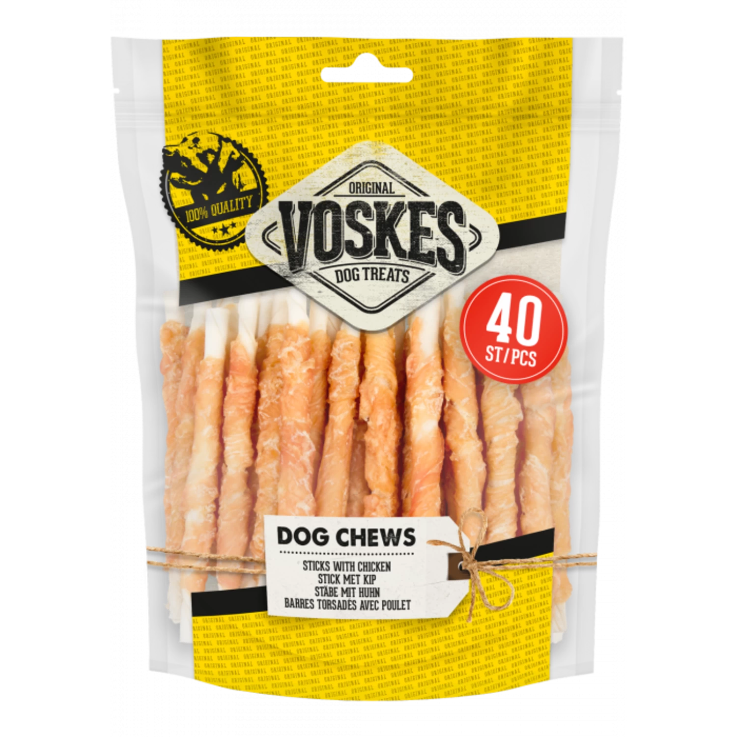 Voskes Voskes Rawhide Kip Twist - 400 Gram 2 Voskes Voskes Rawhide Kip Twist - 400 Gram - Afbeelding 2